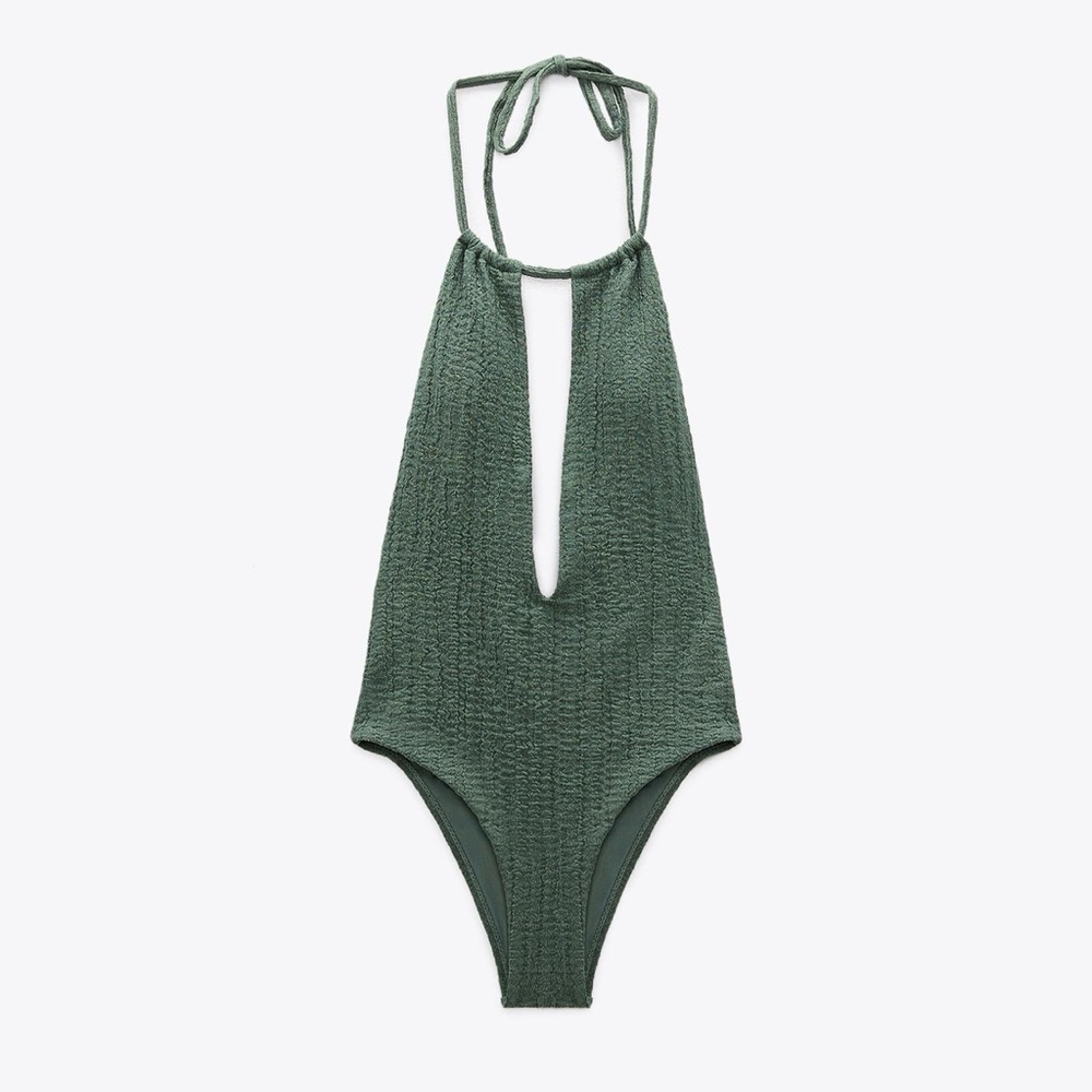NEWWW!! Green Halter Neck Swimsuit ZARA Size Small